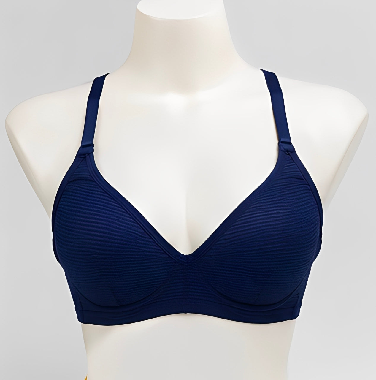 DMORA Double The Style Value Pack of 2 Bras – Wine & Navy Blue Ribbed Comfort Bra