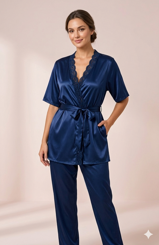 DMORA Elegant Satin 3-Piece Lounge Set