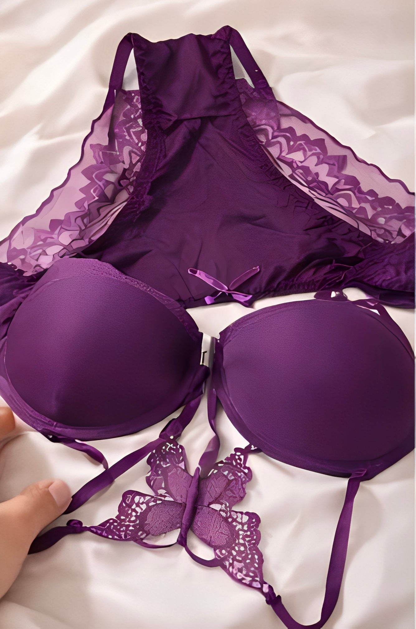 DMORA Butterfly Lace 2-Piece Lingerie Set - My Store 5
