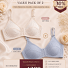 DMORA Double The Style Value Pack of 2 Bras – Soft Pink & Dove Gray Ribbed comfort