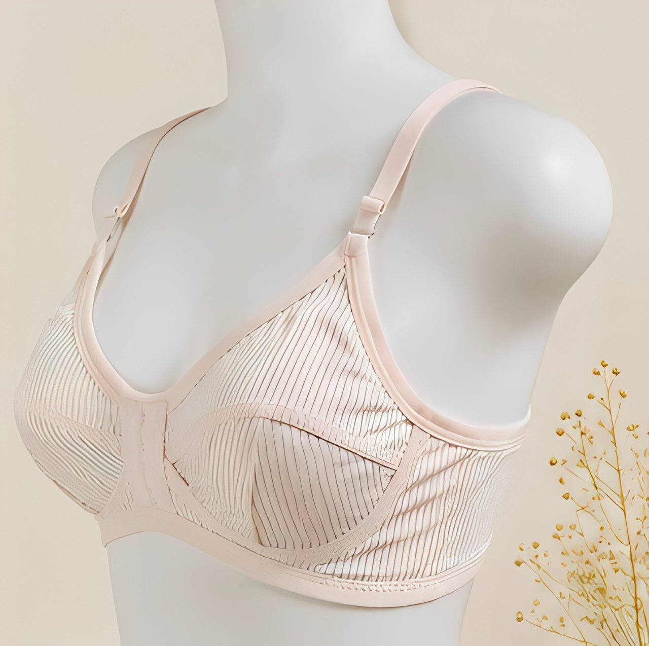 DMORA Double The Style Value Pack of 2 Bras – Soft Pink & Dove Gray Ribbed comfort - My Store 5
