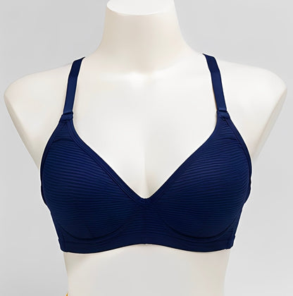 DMORA Double The Style Value Pack of 2 Bras – Wine & Navy Blue Ribbed Comfort Bra - My Store 5