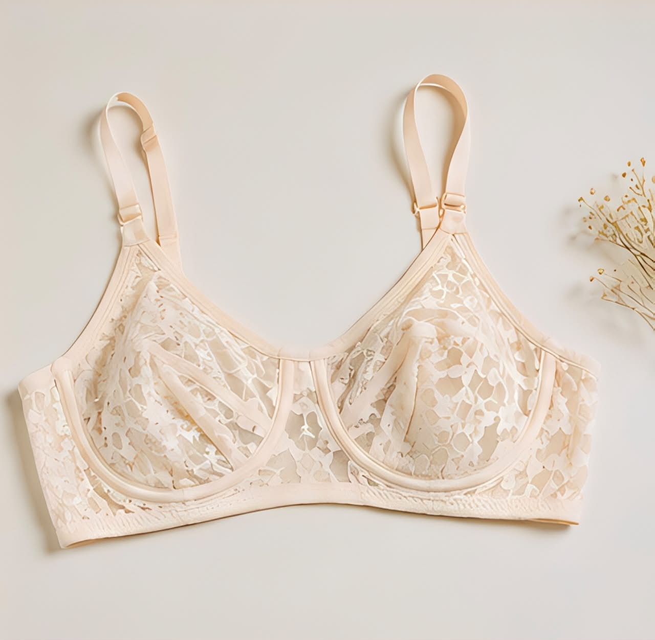 DMORA Floral Lace Comfort Bra - My Store 5