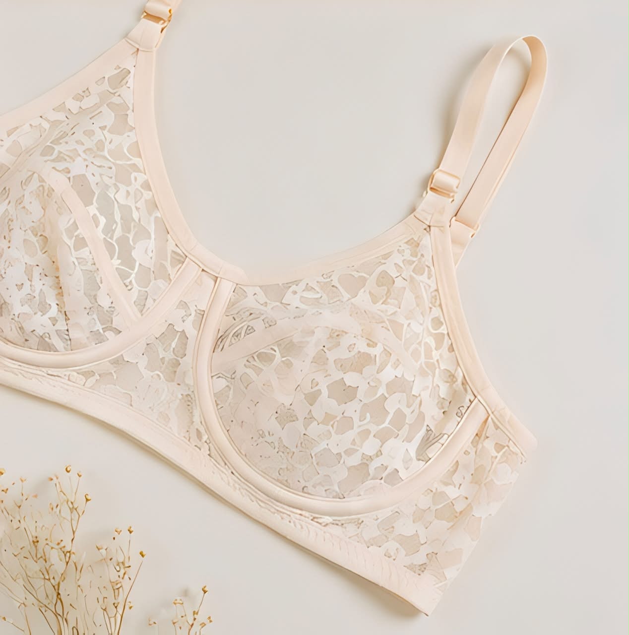DMORA Floral Lace Comfort Bra - My Store 5