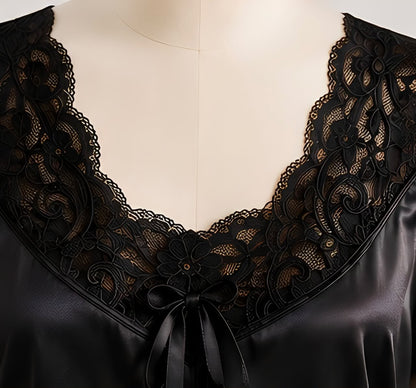 DMORA Luxe Satin Nighty Robe Set - My Store 5