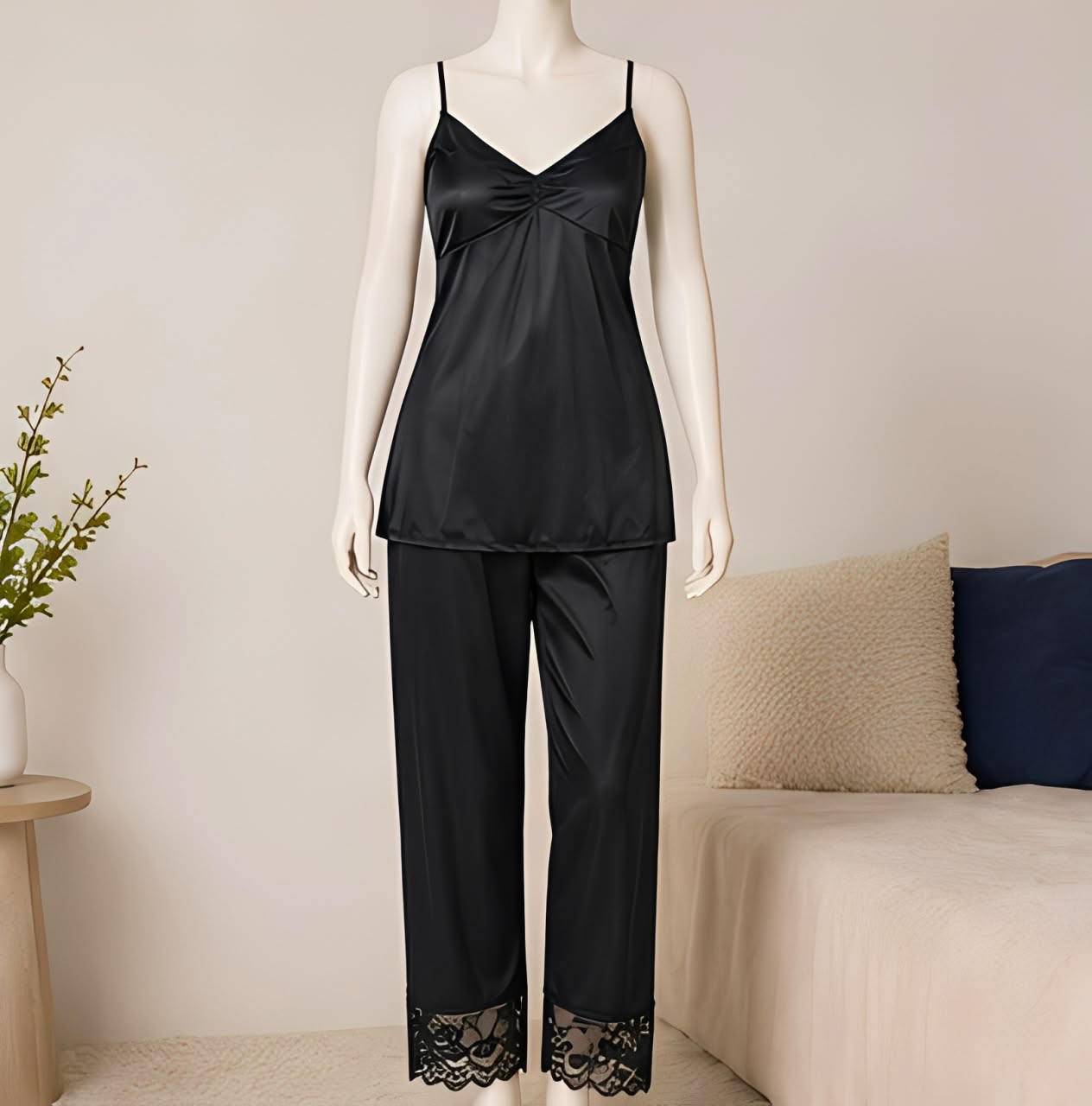 DMORA Luxe Satin Nighty Robe Set - My Store 5