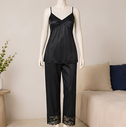 DMORA Luxe Satin Nighty Robe Set - My Store 5