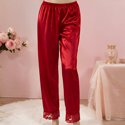 DMORA Ruby Satin Lace 4-Piece Nightwear Set – Luxury Sleepwear Collection - My Store 5